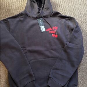 Woman’s xs/sm brand new with tagWhite Fox Boutique Charcoal Hoodie with Red Logo